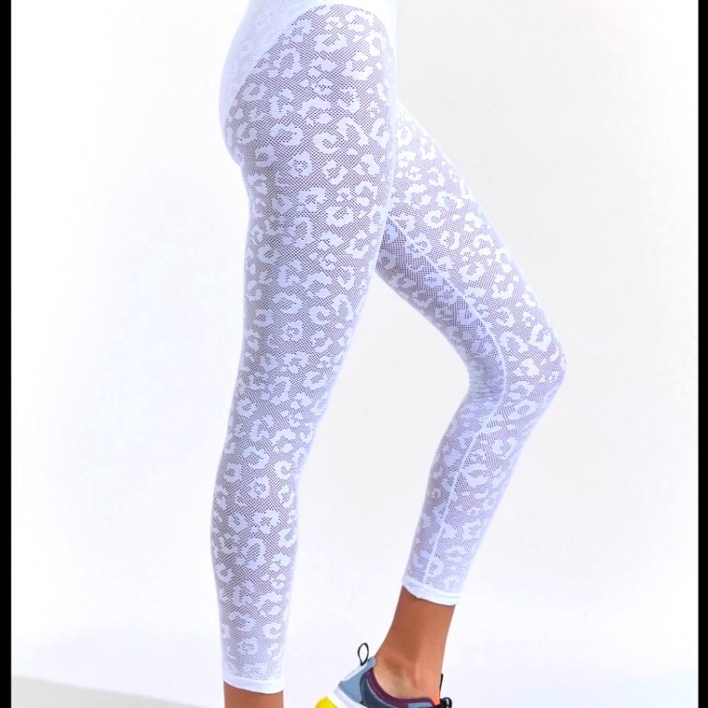 New Rare Adam Selman Perforated Leopaed French Cut Legging Size XL